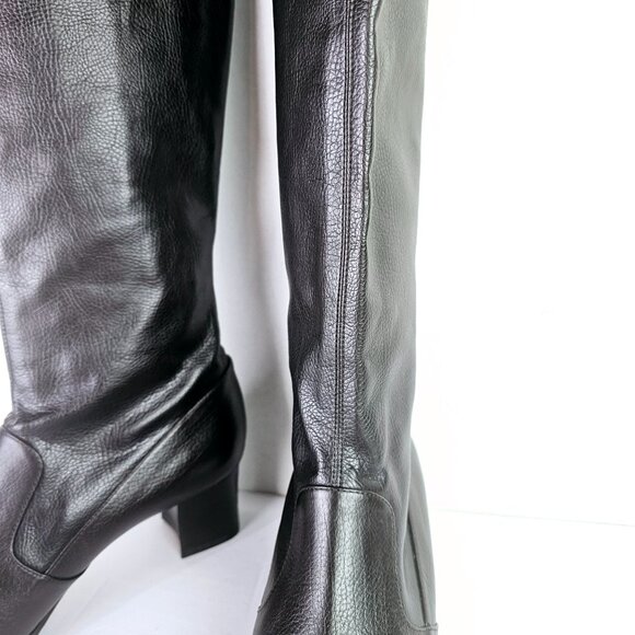 Prevata Tall Brown Nappa Leather Block Heel Pull-on Boot, Italy, $485 MSRP, Sz 9 - Picture 7 of 12